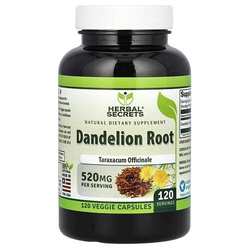 Herbal Secrets Dandelion Root 520 Mg 120 Veggie Capsules product image