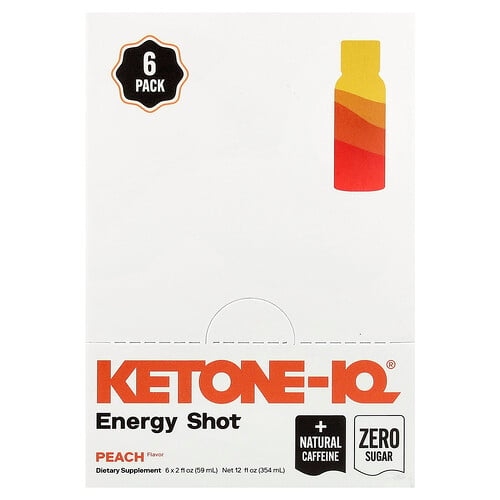 Ketone Iq Energy Shot Peach 6 Bottles 2 Fl Oz 59 Ml Each product image