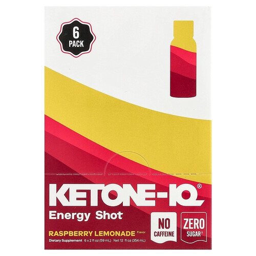Ketone Iq Energy Shot Raspberry Lemonade Caffeine Free 6 Bottles 2 Fl Oz 59 Ml Each product image