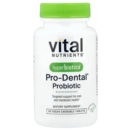 Vital Nutrients Hyperbiotics Pro Dental Probiotic Natural Mint 90 Vegan Chewable Tablets product image