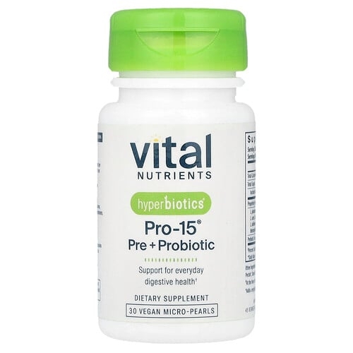 Vital Nutrients Hyperbiotics Pro 15 Pre Probiotic 30 Vegan Micro Pearls product image