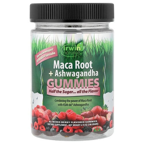 Irwin Naturals Maca Root Ashwagandha Gummies Mixed Berry 42 Gummies product image