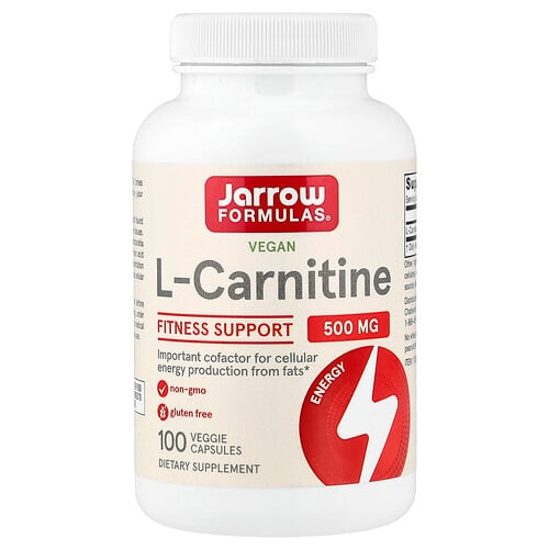 Jarrow Formulas Vegan L Carnitine 500 Mg 100 Veggie Capsules product image