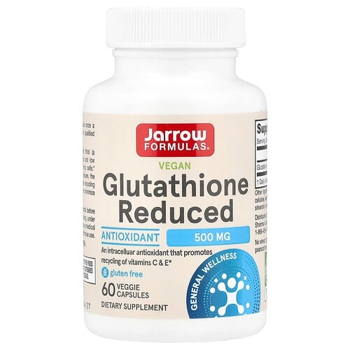 Jarrow Formulas Vegan Glutathione Reduced 500 Mg 60 Veggie Caps product image