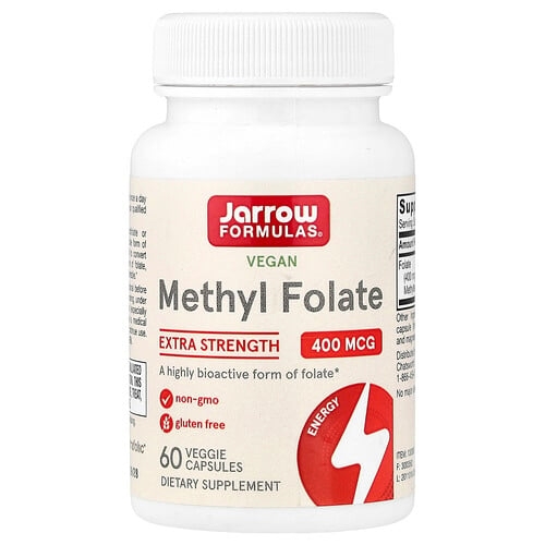 Jarrow Formulas Vegan Methyl Folate 400 Mcg 60 Veggie Capsules product image