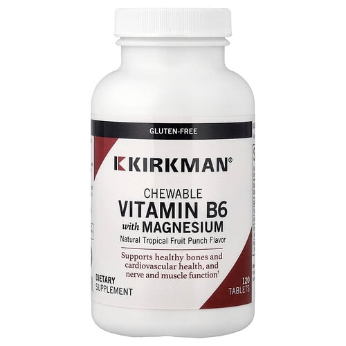 Kirkman Labs Chewable Vitamin B6 With Magnesium Natural Tropical Fruit Punch 120 Tablets product image