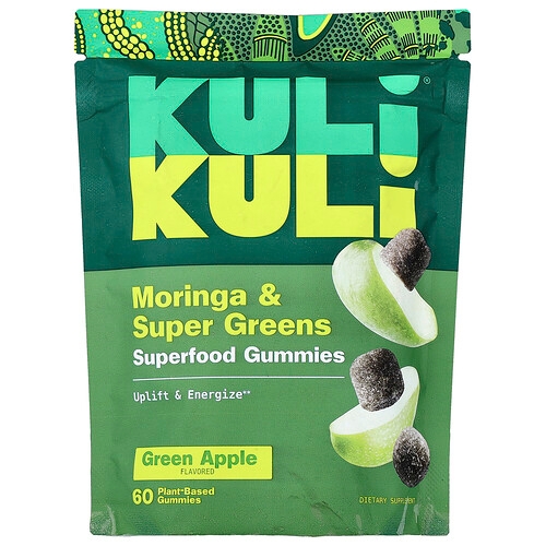 Kuli Kuli Superfood Gummies Moringa Super Greens Green Apple 60 Plant Based Gummies product image