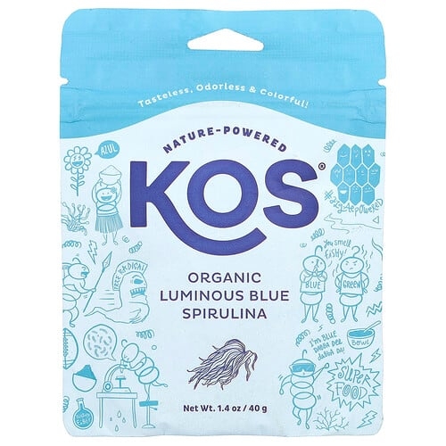 Kos Organic Luminous Blue Spirulina Powder 1 4 Oz 40 G product image