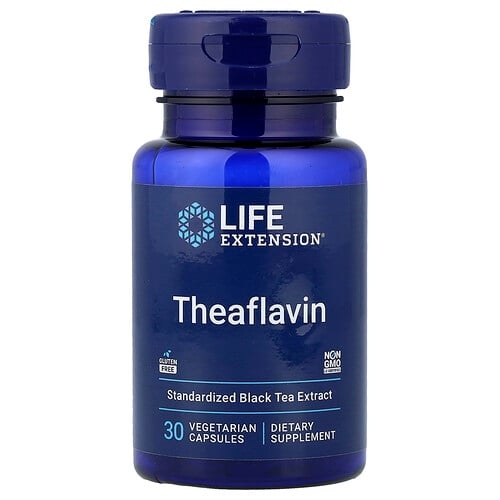 Life Extension Theaflavin Standardized Black Tea Extract 30 Vegetarian Capsules 400 Mg Per Capsule product image
