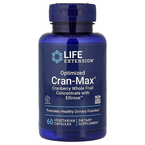 Life Extension Optimized Cran Max Cranberry Whole Fruit Concentrate With Ellirose 60 Vegetarian Capsules product image