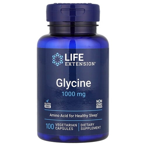 Life Extension Glycine 1 000 Mg 100 Vegetarian Capsules product image