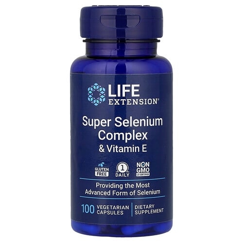 Life Extension Super Selenium Complex Vitamin E 100 Vegetarian Capsules product image
