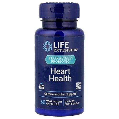 Life Extension Florassist Probiotic Heart Health 60 Vegetarian Capsules 74 Mg Per Capsule product image