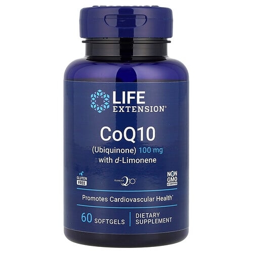 Life Extension Coq10 Ubiquinone With D Limonene 100 Mg 60 Softgels product image