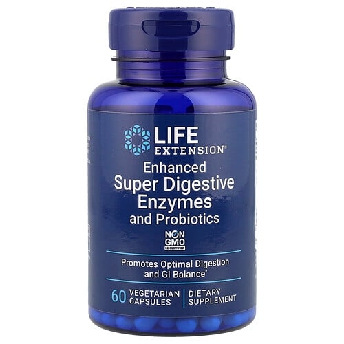 Life Extension Enhanced Super Digestive Enzymes And Probiotics 60 Vegetarian Capsules product image