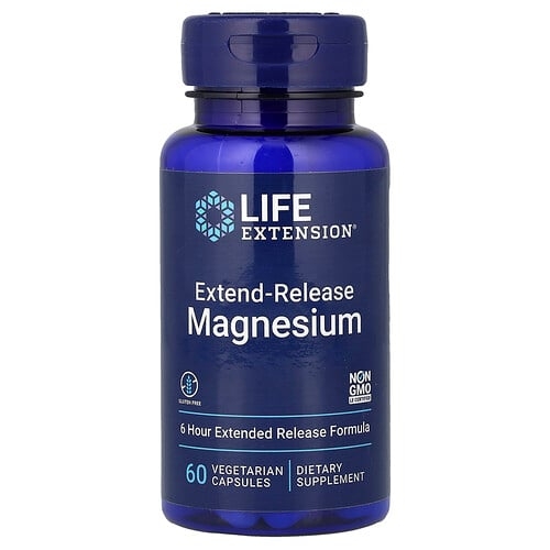 Life Extension Magnesium Extend Release 60 Vegetarian Capsules 250 Mg Per Capsule product image