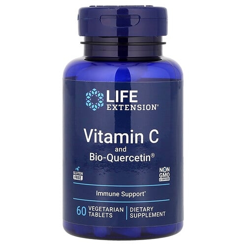 Life Extension Vitamin C And Bio Quercetin 60 Vegetarian Tablets product image