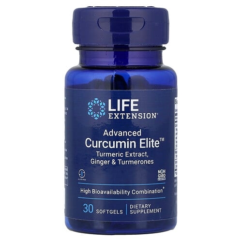 Life Extension Advanced Curcumin Elite Turmeric Extract Ginger Turmerones 30 Softgels product image
