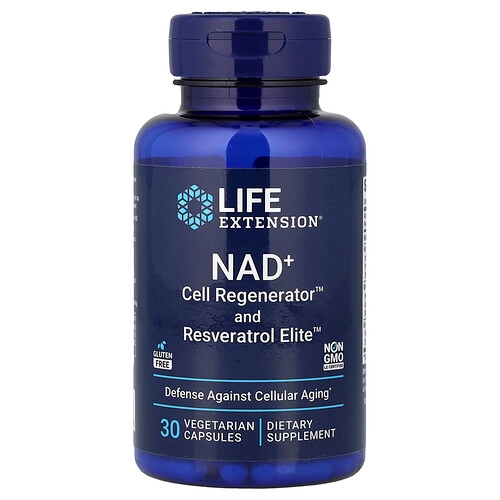 Life Extension Nad Cell Regenerator And Resveratrol Elite 30 Vegetarian Capsules product image