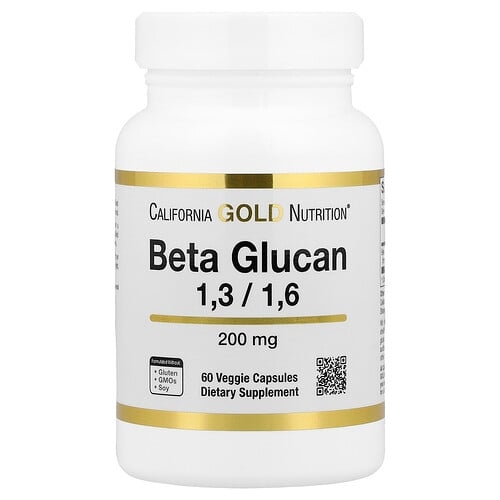 California Gold Nutrition Beta Glucan 1 3 1 6 200 Mg 60 Veggie Capsules product image