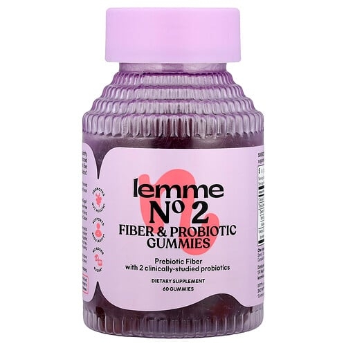 Lemme No2 Fiber Probiotic Gummies Strawberry 60 Gummies product image