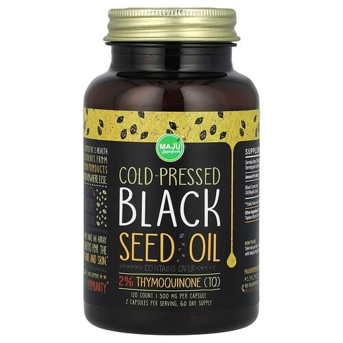 Maju Superfoods Cold Pressed Black Seed Oil 500 Mg 120 Count product image