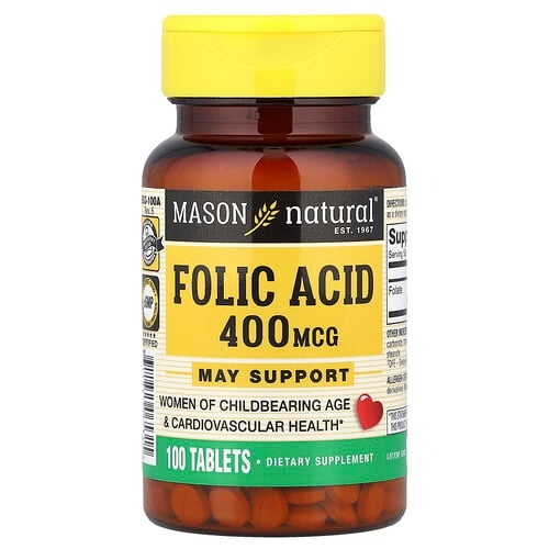 Mason Natural Folic Acid 400 Mcg 100 Tablets product image