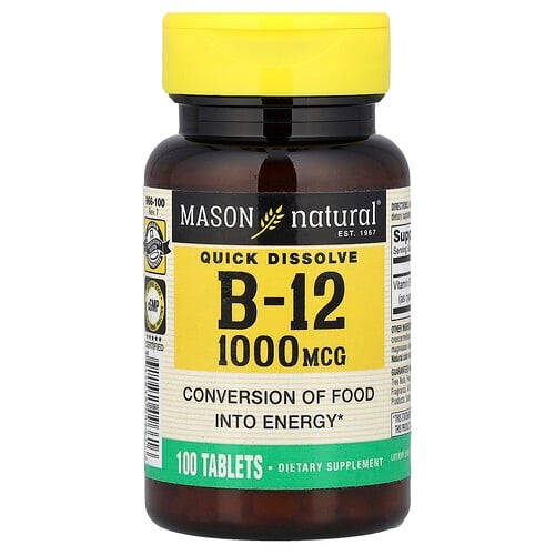 Mason Natural Quick Dissolve Vitamin B 12 1 000 Mcg 100 Tablets product image