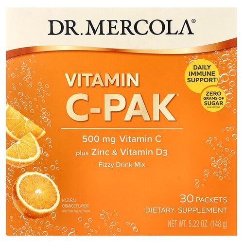 Dr Mercola Vitamin C Pak Natural Orange 30 Packets 0 17 Oz 4 93 G Each product image