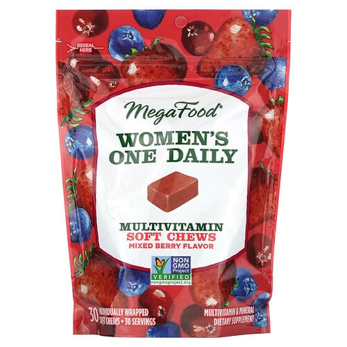 Megafood Women S One Daily Multivitamin Mixed Berry 30 Individually Wrapped Soft Chews product image