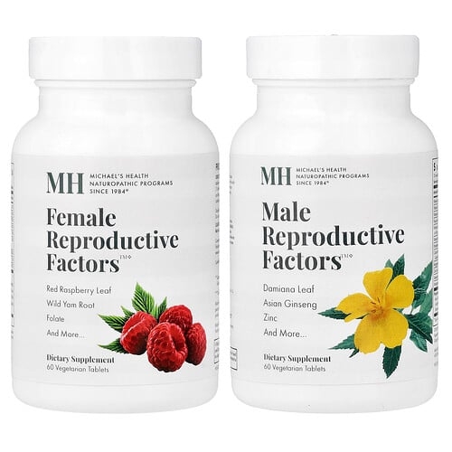Michael S Health Male Female Reproductive Factors Couples Pack 2 Bottles 60 Vegetarian Tablets Each product image