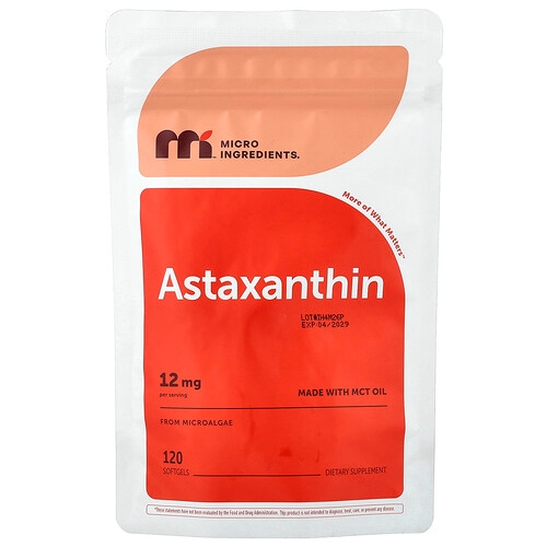 Micro Ingredients Astaxanthin 12 Mg 120 Softgels product image