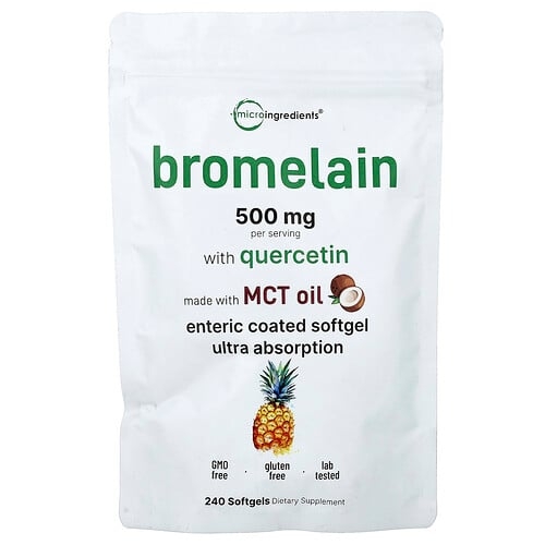 Micro Ingredients Bromelain With Quercetin 240 Softgels product image
