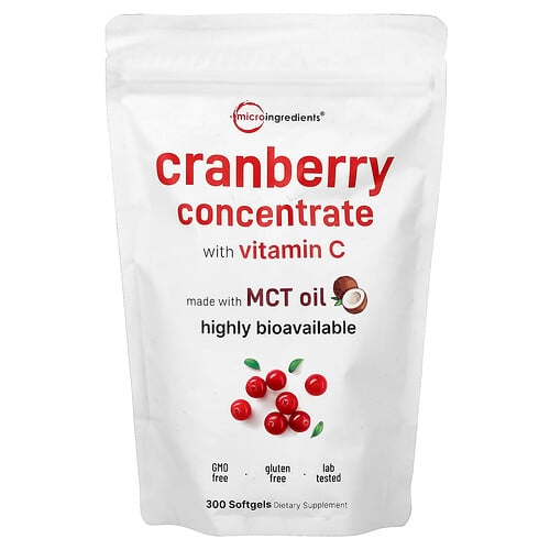 Micro Ingredients Cranberry Concentrate With Vitamin C 300 Softgels product image