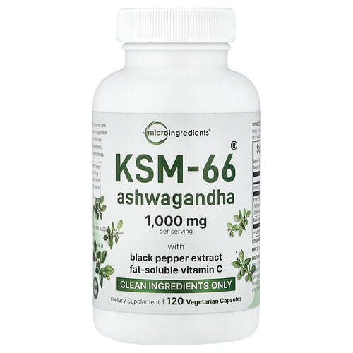 Micro Ingredients Ksm 66 Ashwagandha 120 Vegetarian Capsules product image