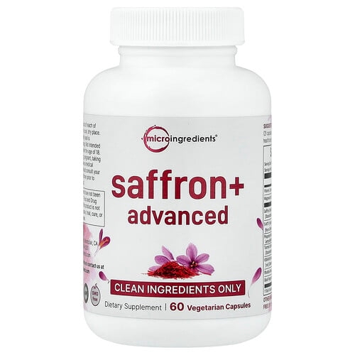 Micro Ingredients Saffron Advanced 60 Vegetarian Capsules product image