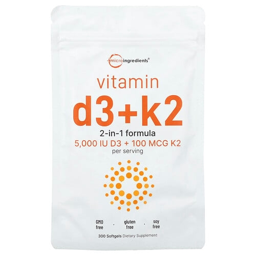 Micro Ingredients Vitamin D3 K2 300 Softgels product image