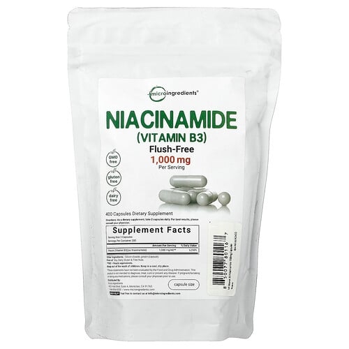 Micro Ingredients Niacinamide Vitamin B3 400 Capsules 500 Mg Per Capsule product image