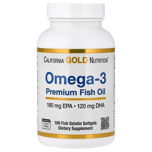 California Gold Nutrition Omega 3 Premium Fish Oil 100 Fish Gelatin Softgels 1 100 Mg Per Softgel product image