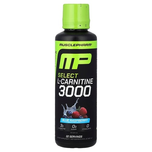 Musclepharm Select L Carnitine 3000 Blue Raspberry 16 Fl Oz 480 Ml product image