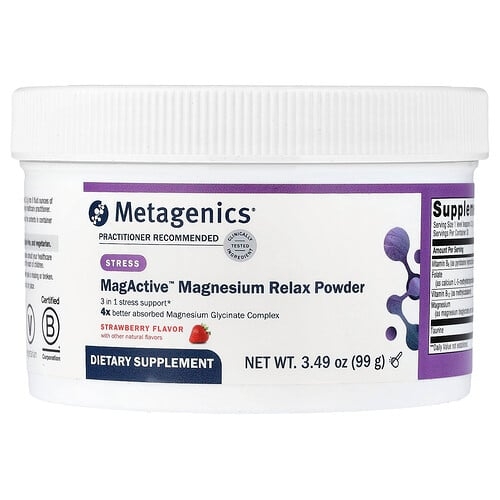 Metagenics Magactive Magnesium Relax Powder Strawberry 3 49 Oz 99 G product image