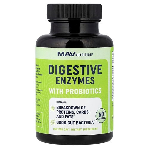 Mav Nutrition Digestive Enzymes With Probiotics 60 Capsules product image