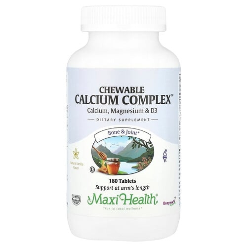 Maxi Health Chewable Calcium Complex Natural Vanilla 180 Tablets product image