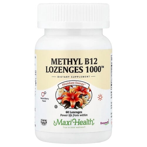 Maxi Health Methyl B12 Lozenges 1000 Natural Berry 60 Lozenges 1 000 Mcg Per Lozenge product image