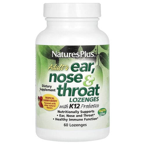 Naturesplus Adult S Ear Nose Throat Lozenges With K12 Probiotics Natural Tropical Cherry Berry 60 Lozenges product image
