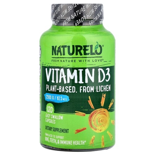 Naturelo Vitamin D3 62 5 Mcg 2 500 Iu 120 Easy Swallow Capsules product image