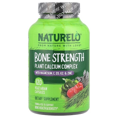 Naturelo Bone Strength Plant Calcium Complex 120 Vegetarian Capsules product image