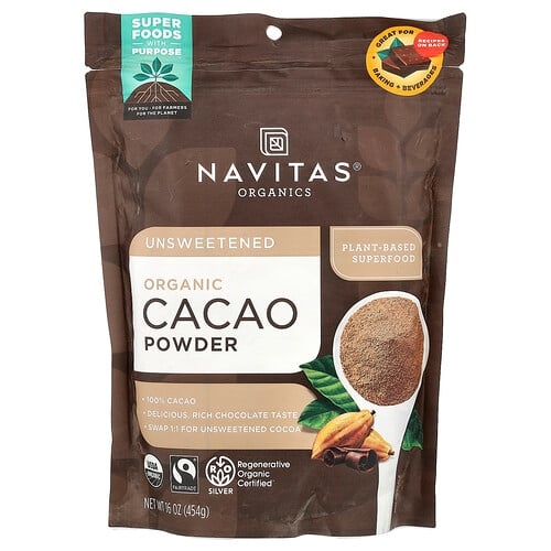Navitas Organics Organic Cacao Powder Unsweetened 16 Oz 454 G product image