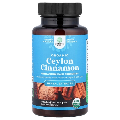 Nature S Craft Organic Ceylon Cinnamon 60 Tablets 500 Mg Per Tablet product image