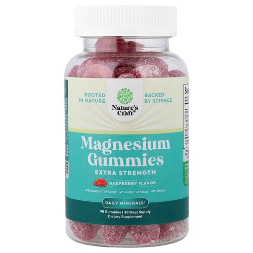 Nature S Craft Magnesium Gummies Raspberry 90 Gummies product image